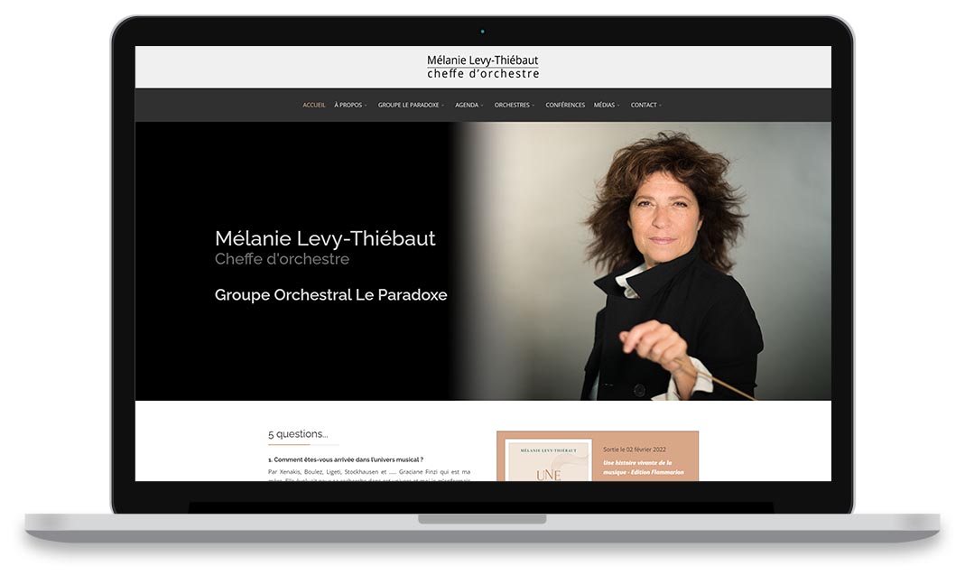 Création du site Mélanie Levy-Thiebaut par Unik-Access